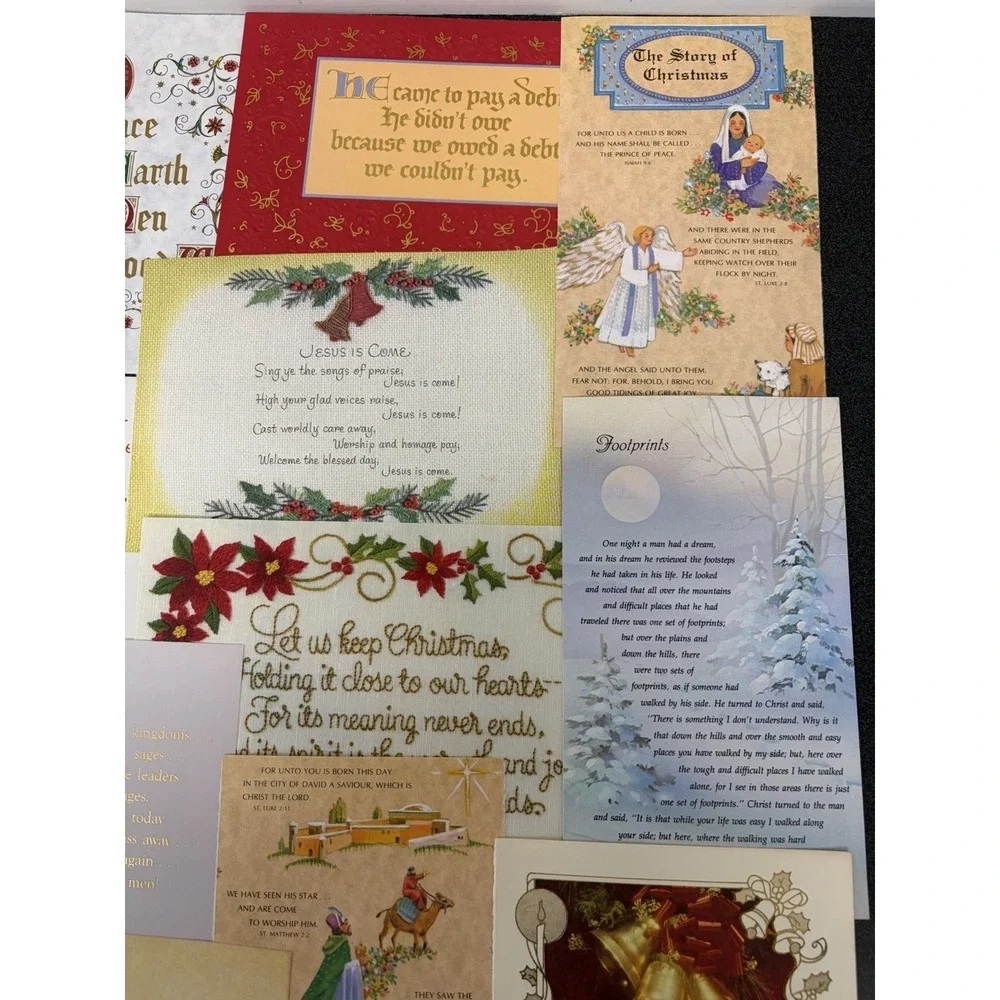 Vintage Christmas Cards Fronts ONLY Bible  Verses More Scrapbooking Crafts 50+
